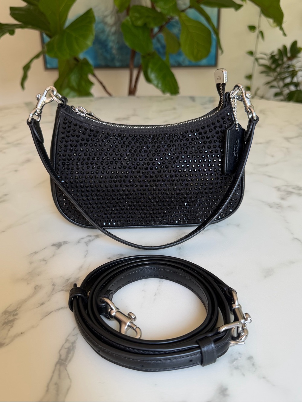 Coach Teri Mini Crossbody Shoulder Bag Crystal Studded CX212 Black